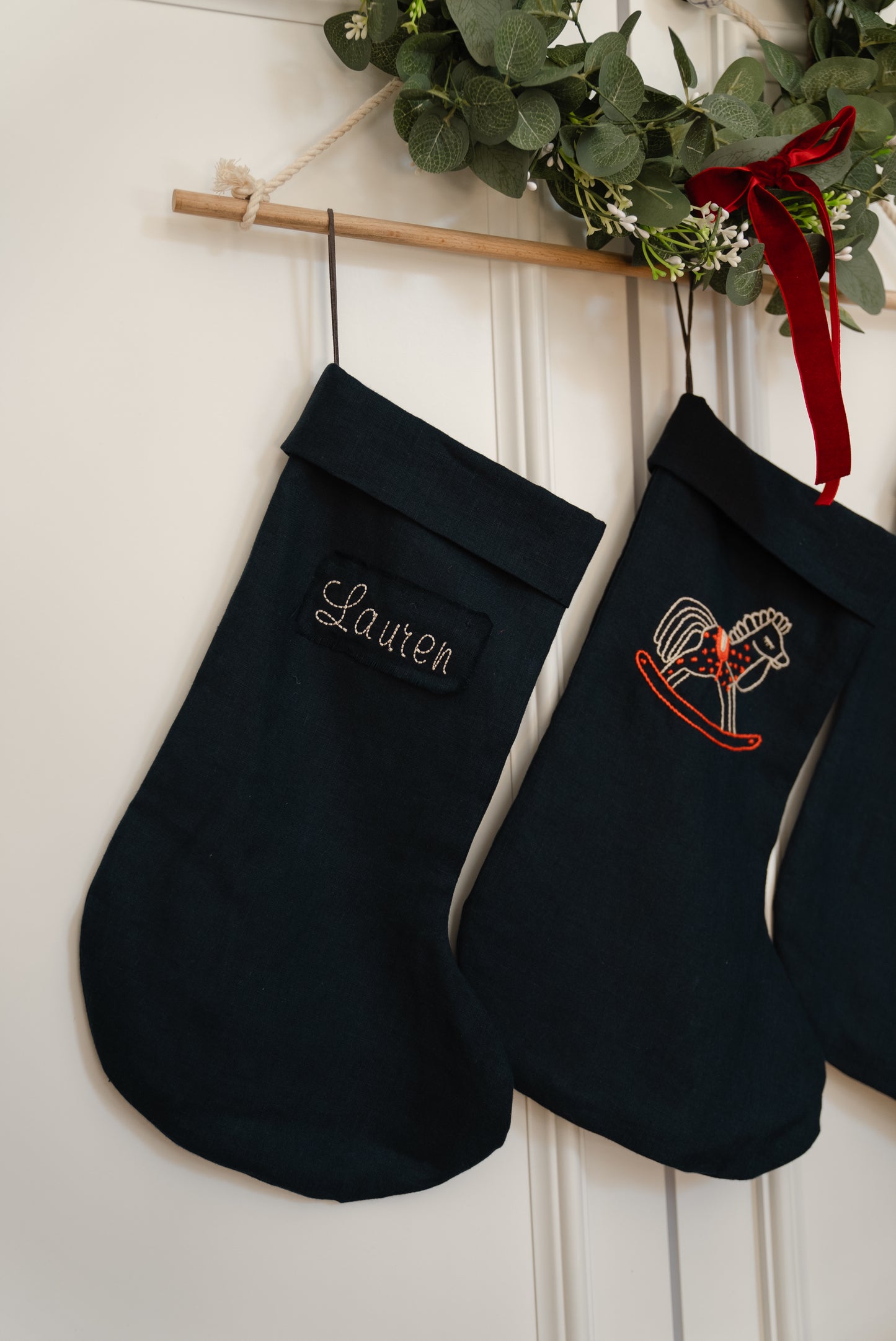Hand embroidered stocking