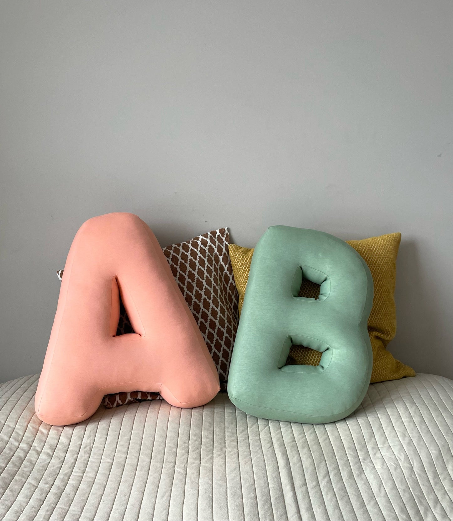 Letter pillow cotton jersey